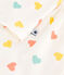 Children's short heart print cotton pyjamas MARSHMALLOW white/MULTICO white
