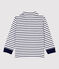 Babies' Cotton Polo Shirt MARSHMALLOW white/SMOKING blue