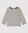 Babies' Cotton Blouse MARSHMALLOW white/SMOKING blue