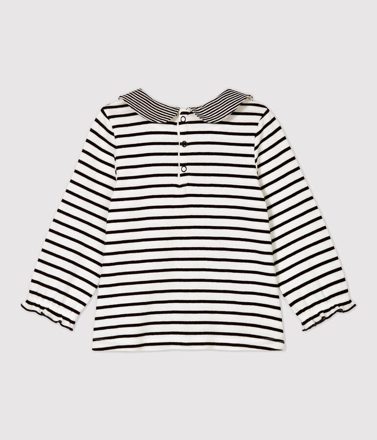 Babies' Cotton Blouse white/blue