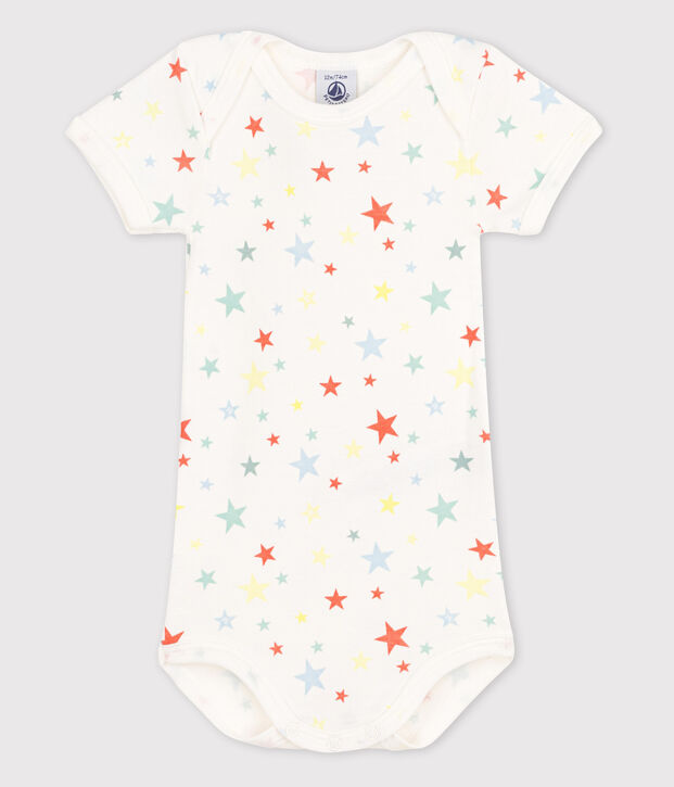 Babies' Short-Sleeved Bodysuit white/orange