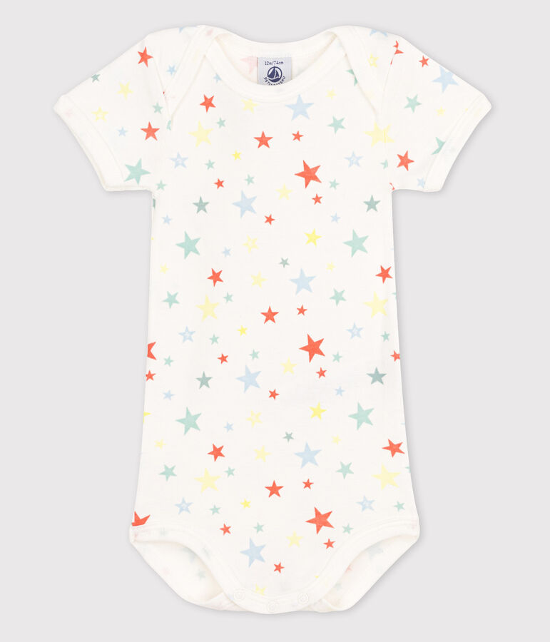 Babies' Short-Sleeved Bodysuit white/orange