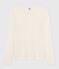 Women's Iconic long-sleeved openwork cotton T-shirt MILK Ecru