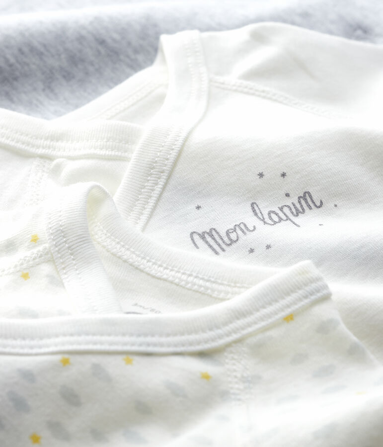 Babies' Long-Sleeved Wrapover Organic Cotton Bodysuits - 3-Pack multicolor