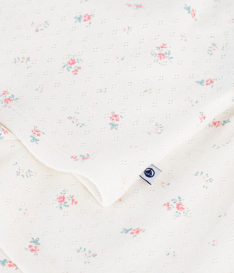 Children's short floral-print openwork cotton pyjamas white/multicolor