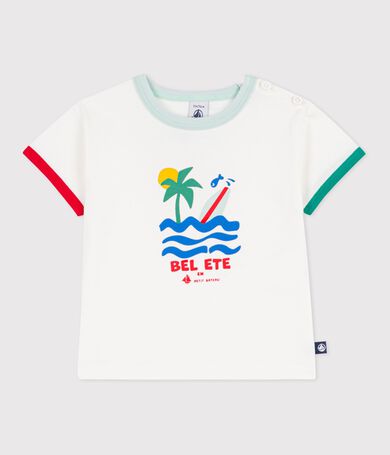 Babies' short-sleeved patterned cotton T-shirt