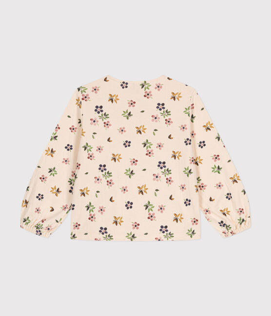 Girls' long-sleeved tube knit blouse AVALANCHE white/MULTICO
