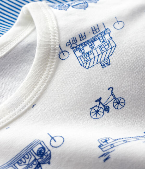 Boys' Paris Themed and Blue Pinstriped Cotton Pyjamas - 2-Pack variante 1