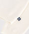 Children's plain wool and cotton cardigan MARSHMALLOW white/ARGENT grey