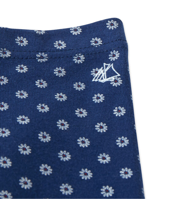 Baby girl's printed leggings MEDIEVAL blue/MULTICO white