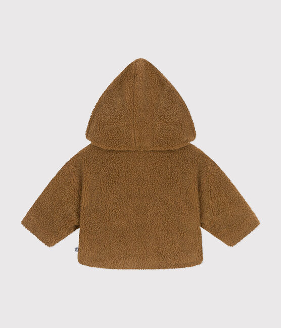 Babies' sherpa jacket with a hood BRINDILLE brown