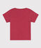 Babies' Short-Sleeved Slub Jersey T-Shirt PAPI pink