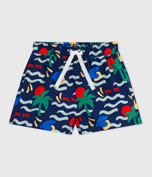 Babies' printed swim shorts blue/multicolor