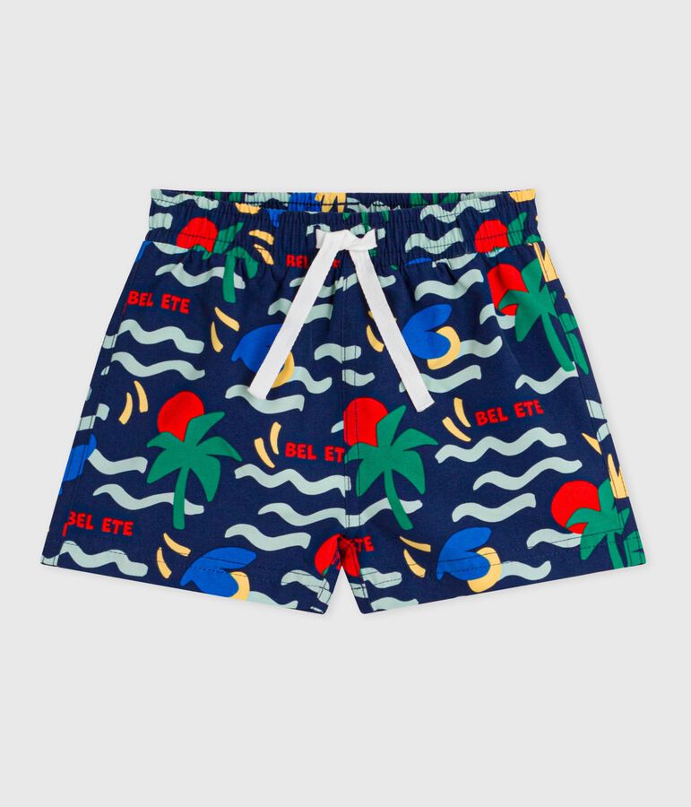 Babies' printed swim shorts blue/multicolor
