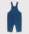 Babies' long-leg elastane denim dungarees BLEU DELAVE blue
