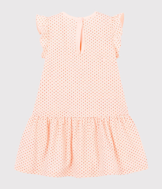 Baby girl's sleeveless knit dress FLEUR pink/COPPER pink