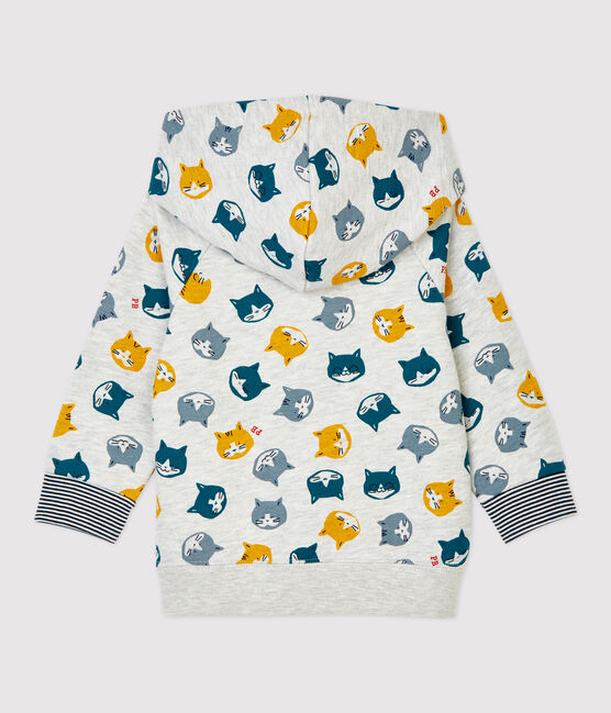 Babies' Fleece Sweatshirt BELUGA grey/MULTICO white