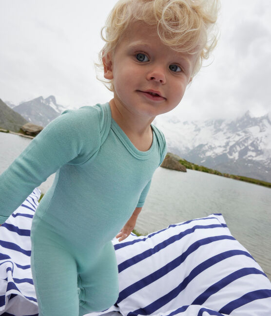 Babies' Long Cotton/Wool Bodysuit PAUL green