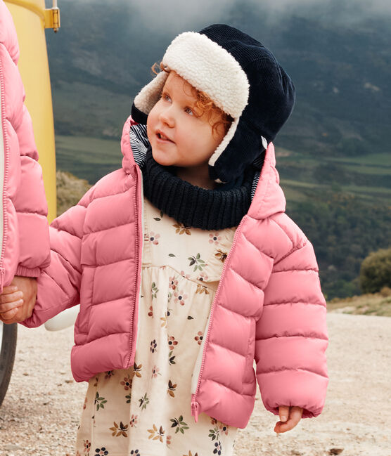Babies' Fleece Lined Puffer Jacket ROSEWOOD pink