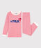 Children's Unisex Striped Velour Pyjamas MARSHMALLOW red/CORRIDA white