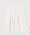 Babies' Organic Cotton Gauze Short-Sleeved Dress MARSHMALLOW white/OMBRIE red