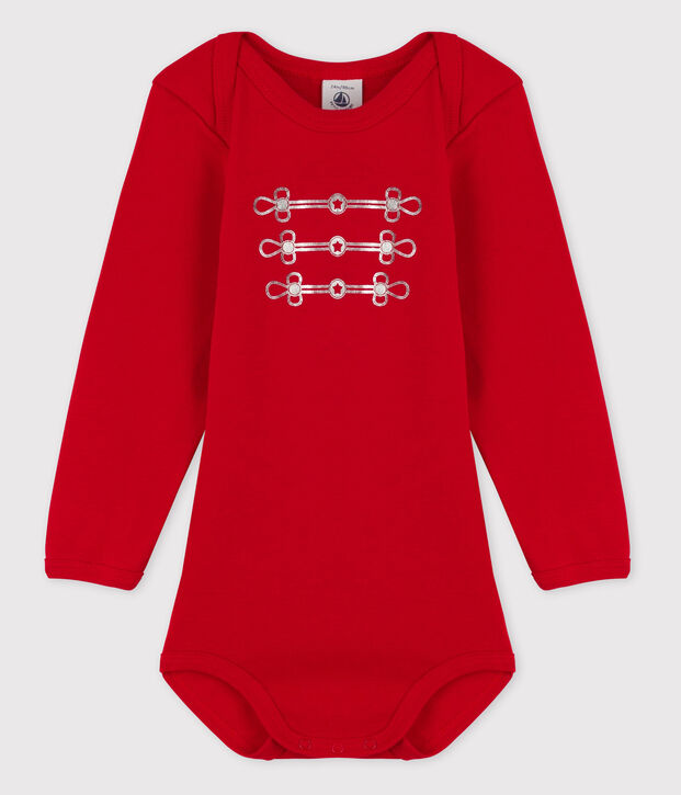 Baby Girls' Long-Sleeved Bodysuit red