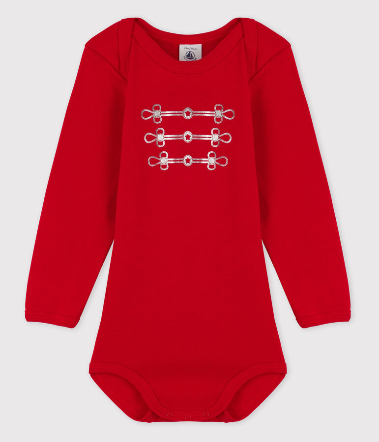Baby Girls' Long-Sleeved Bodysuit red