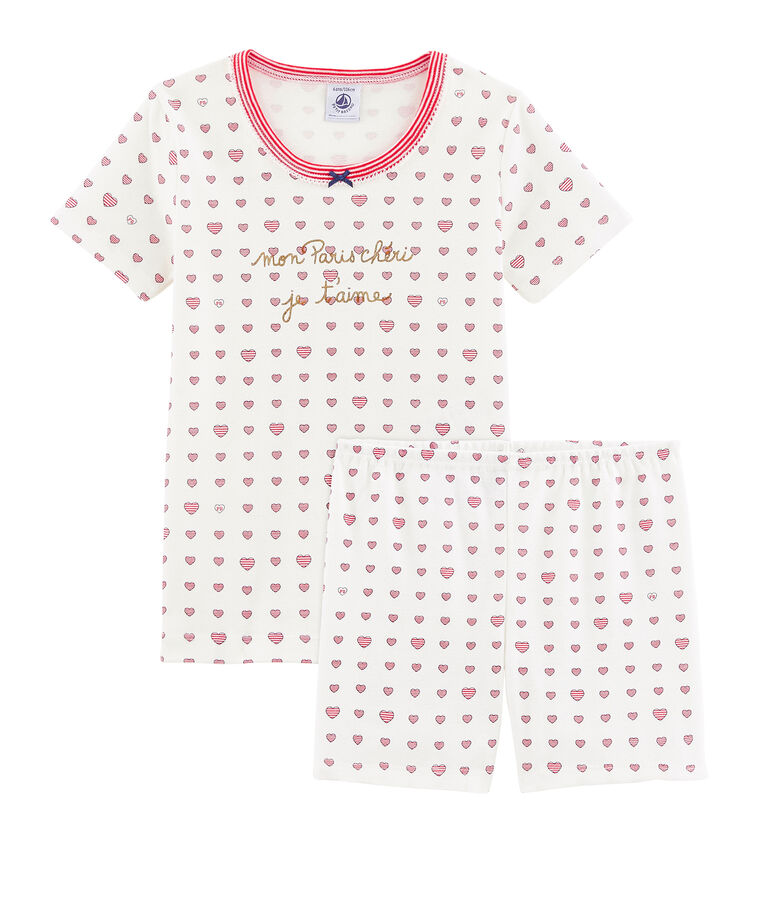 Girls' Snugfit Short Pyjamas white/multicolor
