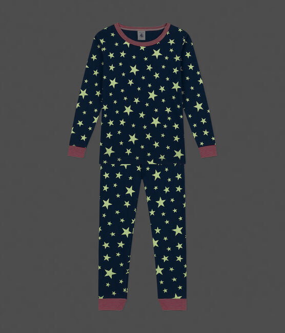 Children's glow in the dark star-printed cotton pyjamas INCOGNITO /MARSHMALLOW
