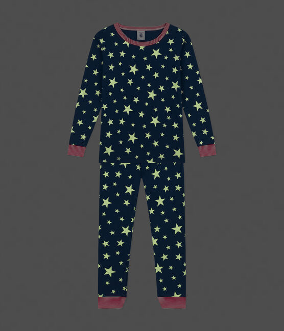 Children's glow in the dark star-printed cotton pyjamas INCOGNITO /MARSHMALLOW