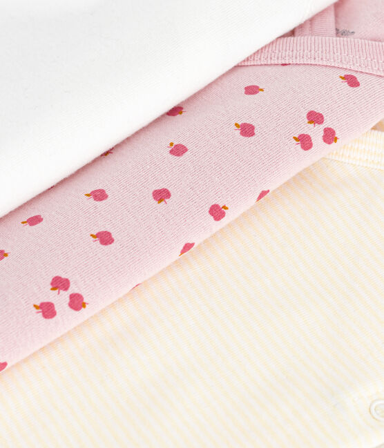 Pack of babies' long-sleeved printed cotton wrapover bodies variante 2