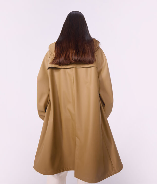 Women's long raincoat in two colours LATTE