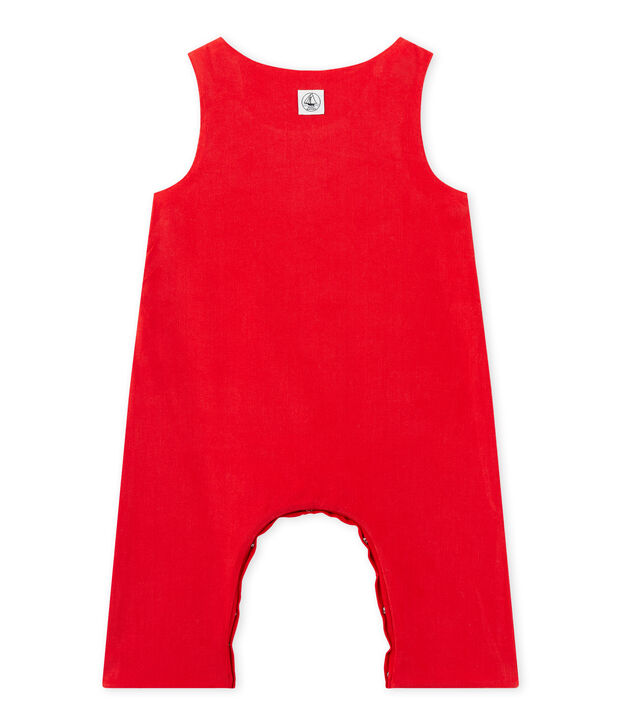 Baby boy's velours overalls red