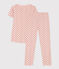 Girls' Short-Sleeved Cotton Pyjamas SALINE pink/MULTICO white