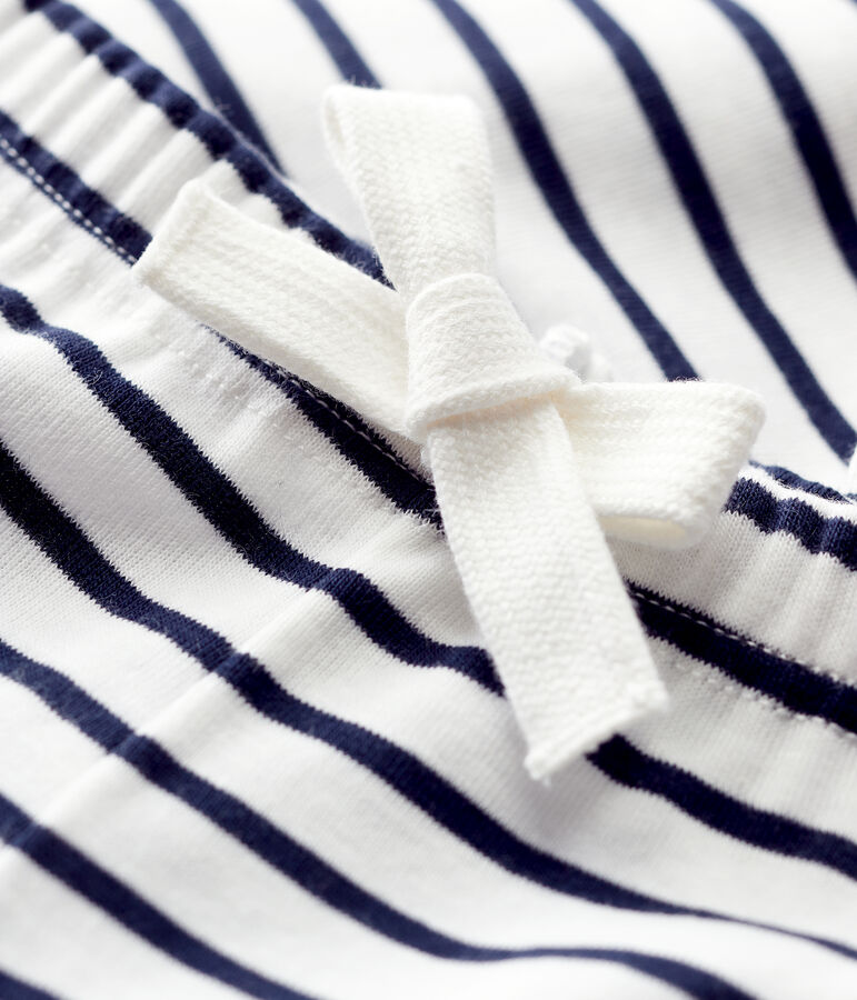 Babies' Unisex Cotton Trousers white/blue