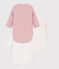 Pack of babies' long-sleeved printed cotton wrapover bodies multicolor