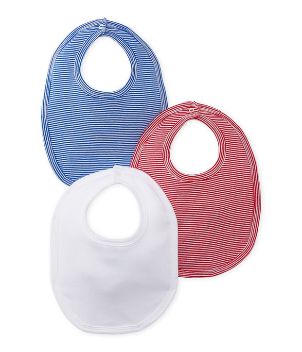 Set of 3 baby's bibs white
