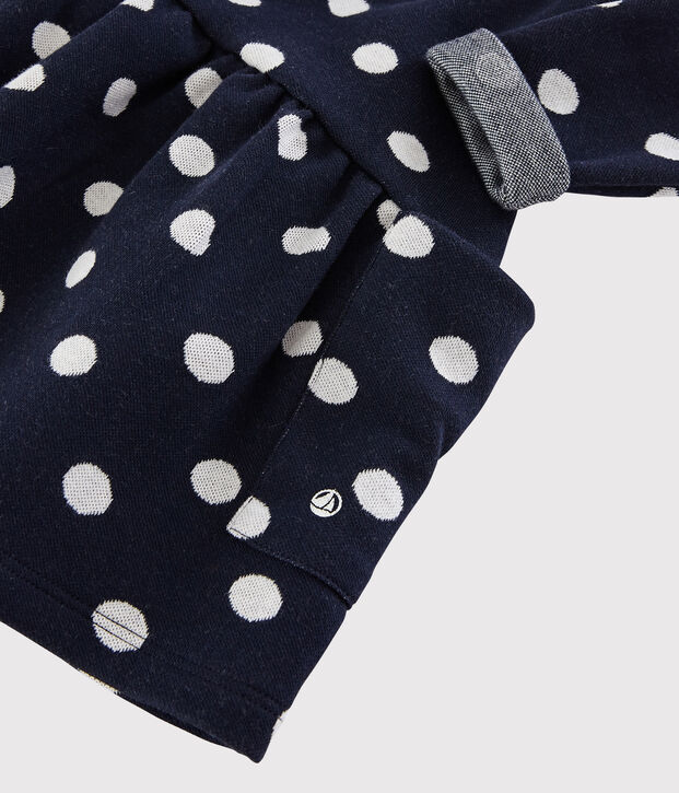 Baby girl's long-sleeved dress blue/white