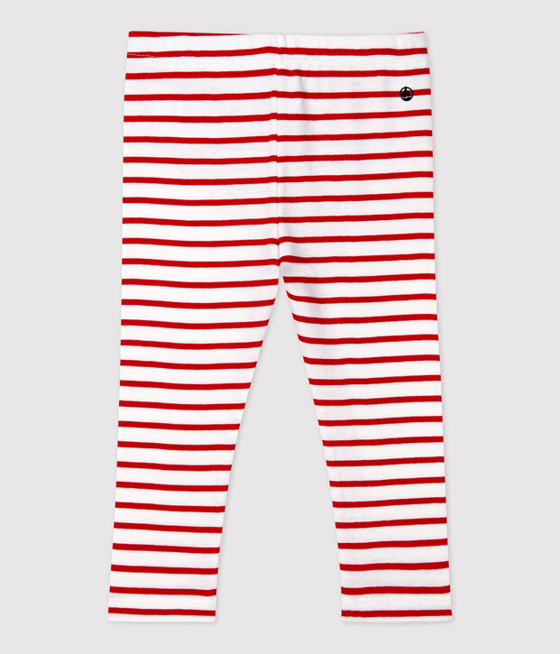 Babies' Cotton Leggings white/red