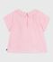 Babies' long-sleeved plain cotton blouse pink