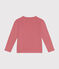 Children's long-sleeved rib knit unisex t-shirt ROSEWOOD pink