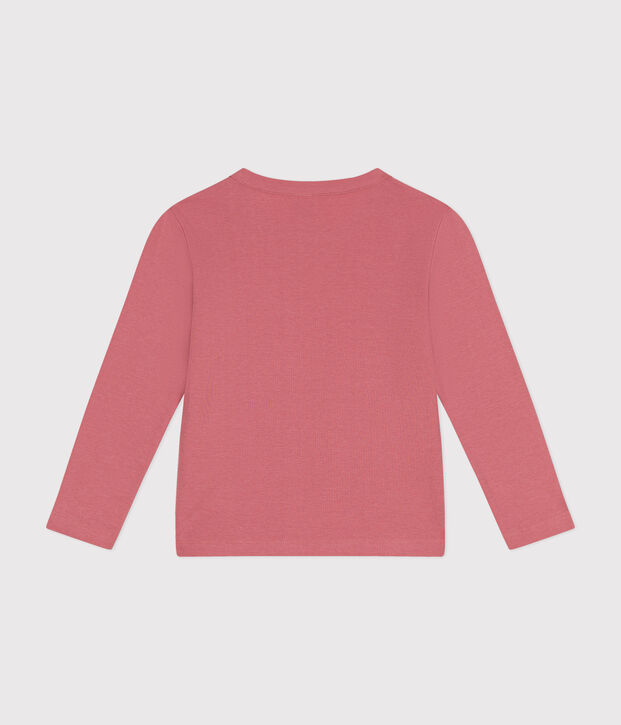 Children's long-sleeved rib knit unisex t-shirt pink