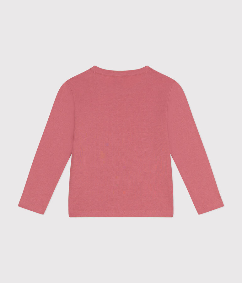 Children's long-sleeved rib knit unisex t-shirt ROSEWOOD pink