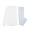 Girls' Ribbed Pyjamas MARSHMALLOW white/CONTES blue