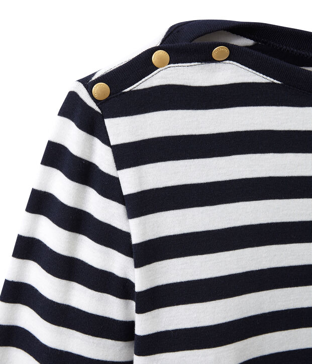 Women's long-sleeve tee blue/white