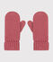 Children's knitted polar fleece-lined mittens ROSEWOOD pink