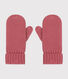 Children's knitted polar fleece-lined mittens