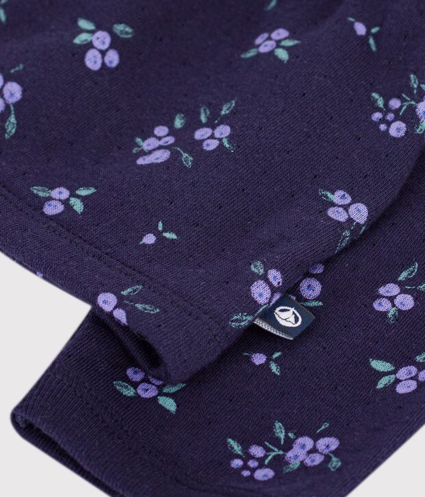 Babies' floral-print cotton cardigan blue/multicolor