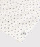 Girls'/Women's Cotton Short Pyjamas with Blue Hearts Pattern MARSHMALLOW white/MEDIEVAL blue