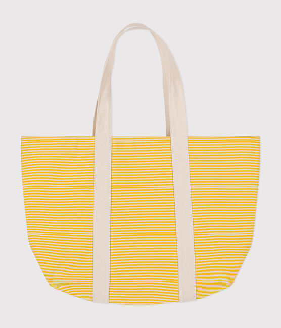 Plain cotton beach bag NECTAR yellow/AVALANCHE